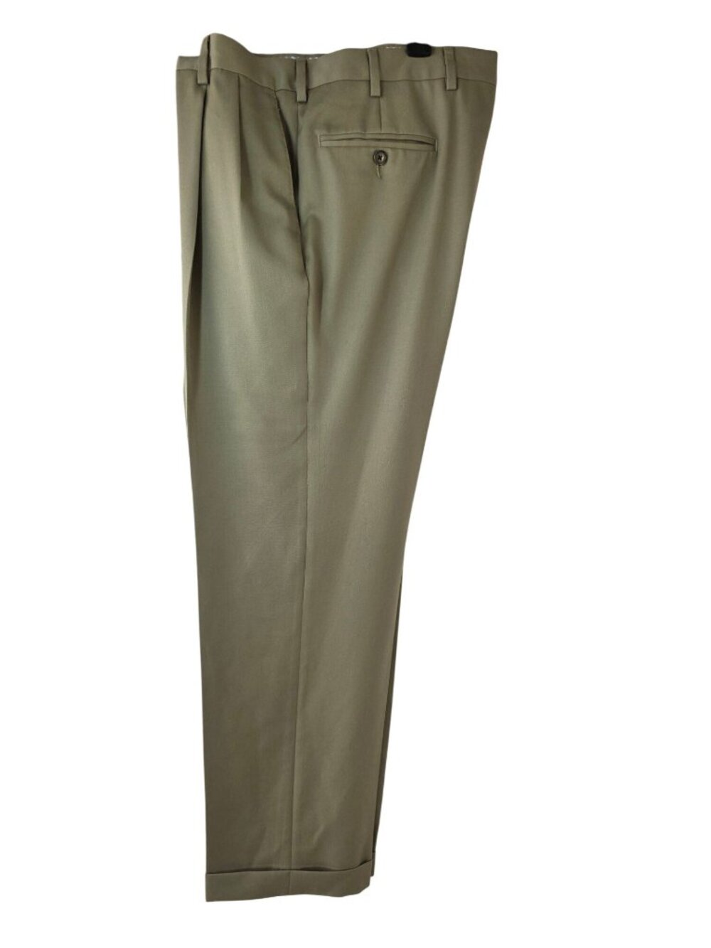 Vintage Berle Khaki Pleated Wool Blend Dress Pants Dad Slacks 36x31 USA